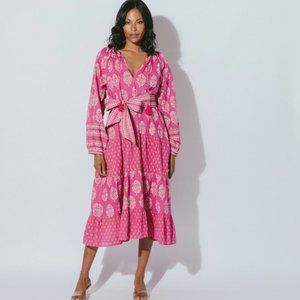 Cleobella Fiji Midi Dress / Mix Block Print